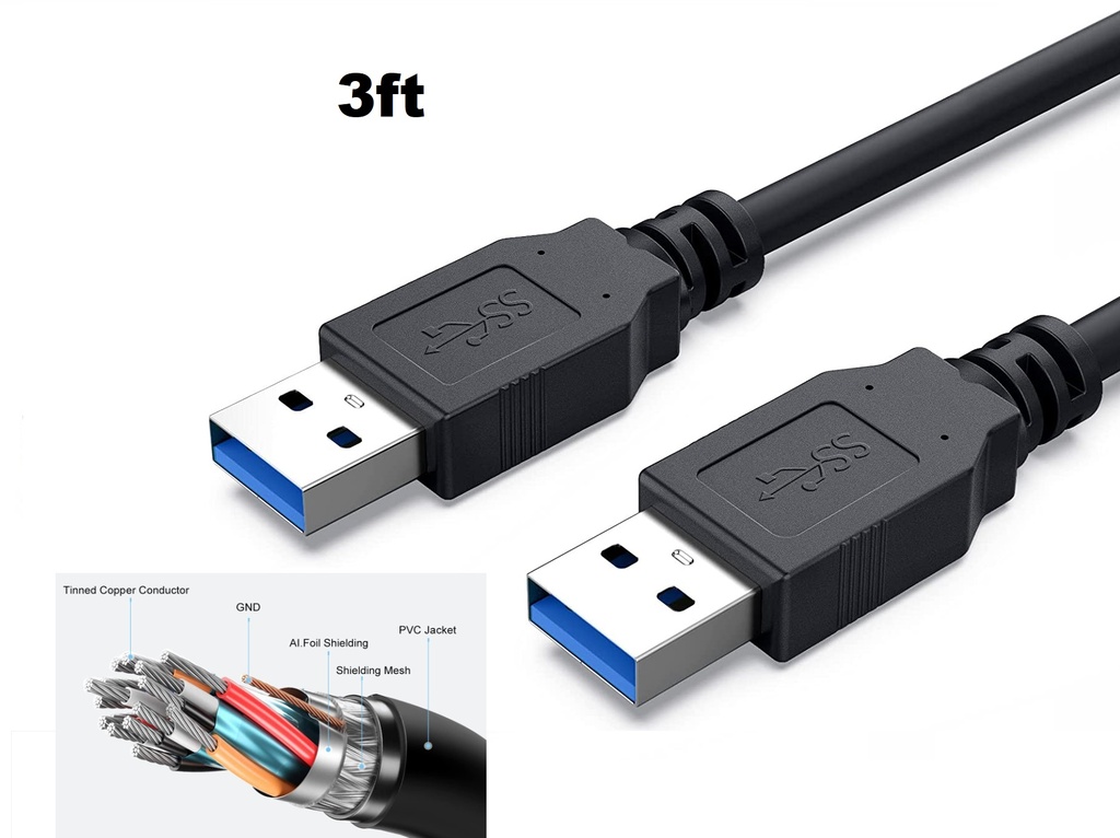 CABLE USB 3.0 M-M BLINDADO DE 3 PIES QM