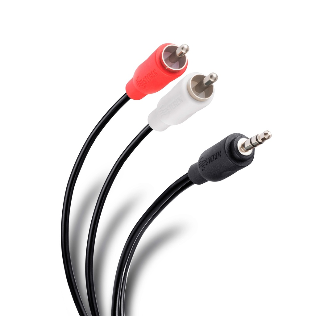 CABLE EN Y PLUG 3.5 STEREO A 2 RCA M 6 PIES AUDIOPIPE