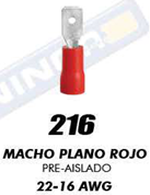TERMINAL MACHO PLANO ROJO CAL 22-16 #216