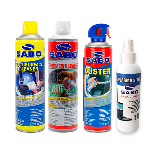 KIT MULTIPROPOSITO SABO (LIMPIA CONTACTOS, AIRE, ESPUMA,LCD CLEANER)